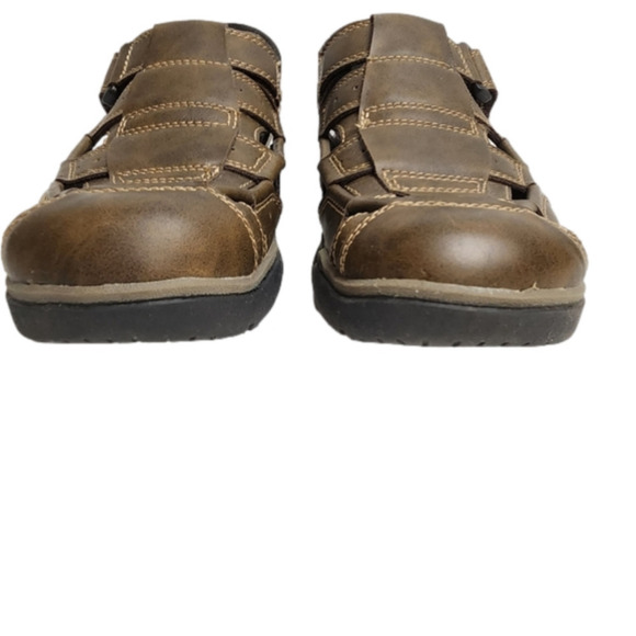 Size 8 Men's Sandal Vegan leather Brown EARTH SPIRIT - Picture 4 of 15